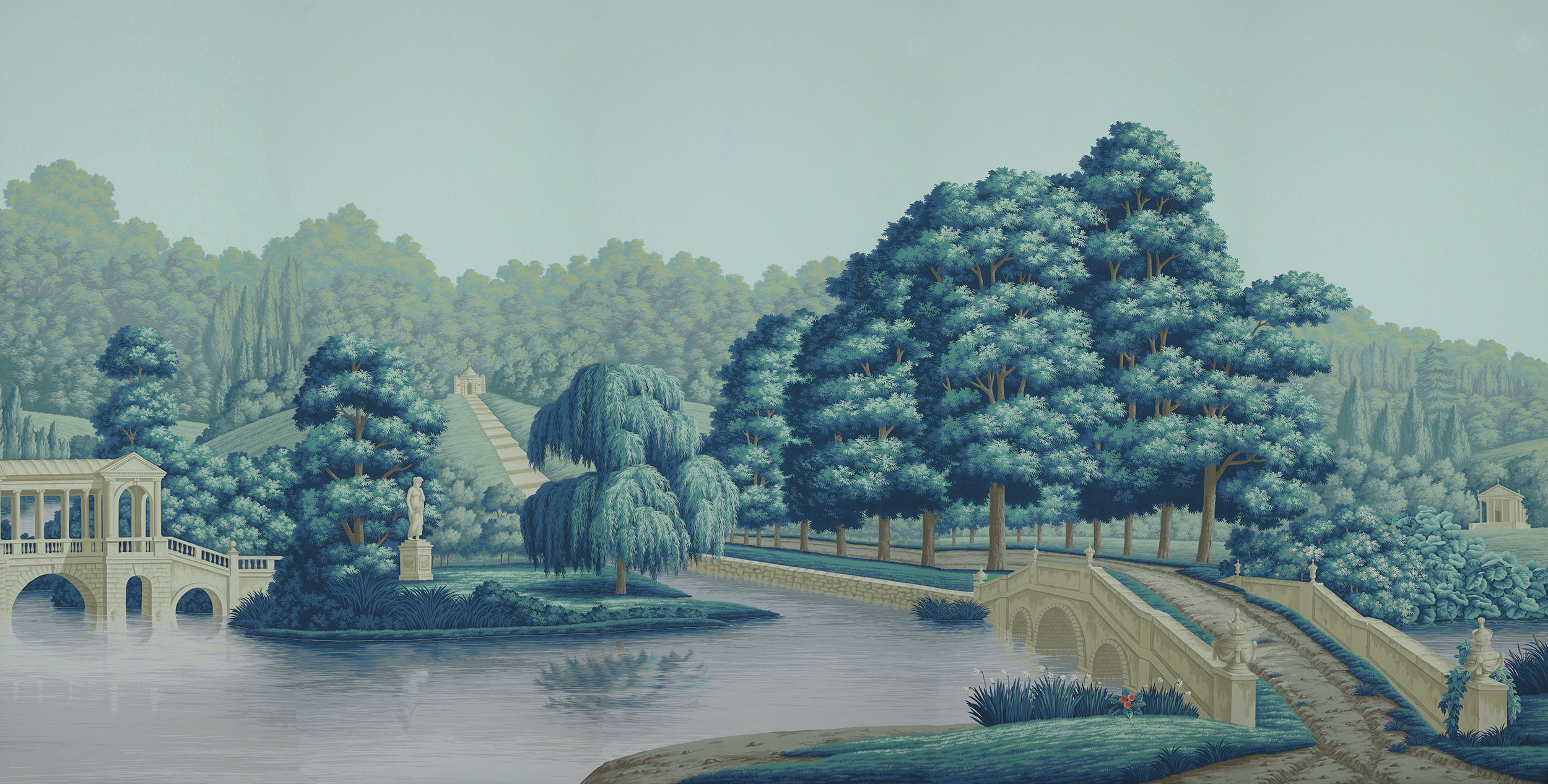 Обои ручная роспись English Landscape Special Colourway on scenic paper Обои ручная роспись English Landscape Special Colourway on scenic paper - постер Loft-Concept в Липецке