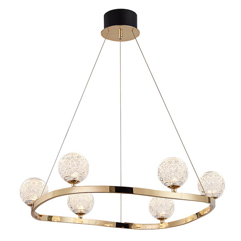 Люстра Aella Glass Balls Round Chandelier Золотой Прозрачный Люстра Aella Glass Balls Round Chandelier Золотой Прозрачный в Липецке | Loft Concept