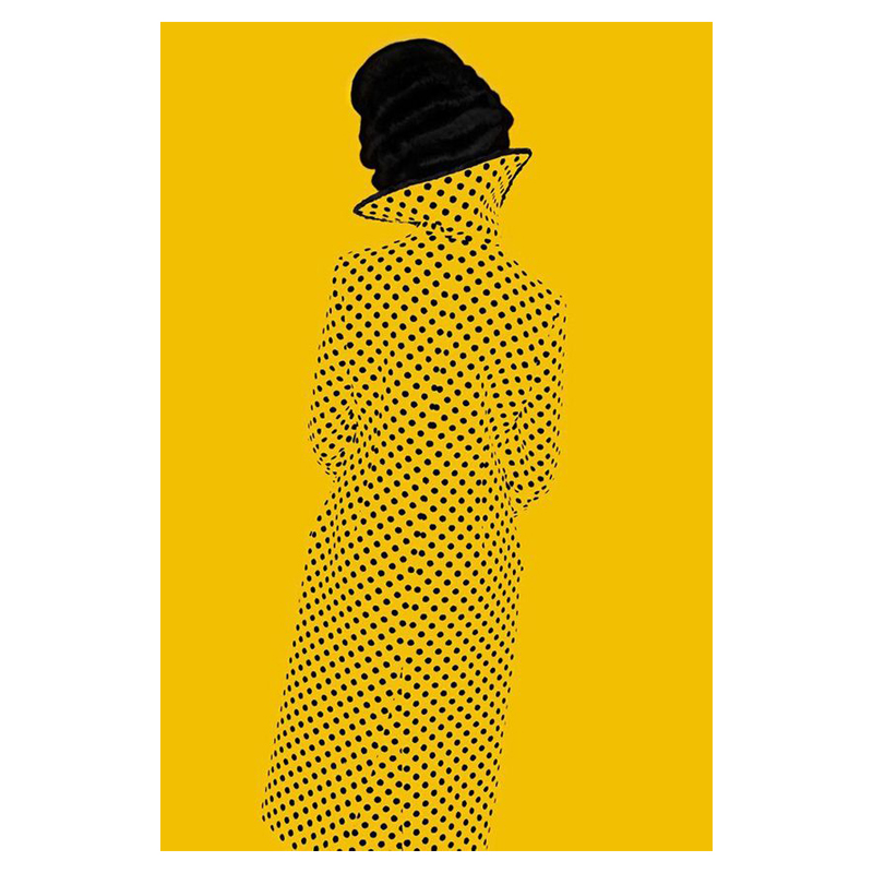 Картина Girl on mustard background Горчичный Черный Картина Girl on mustard background Горчичный Черный в Липецке | Loft Concept