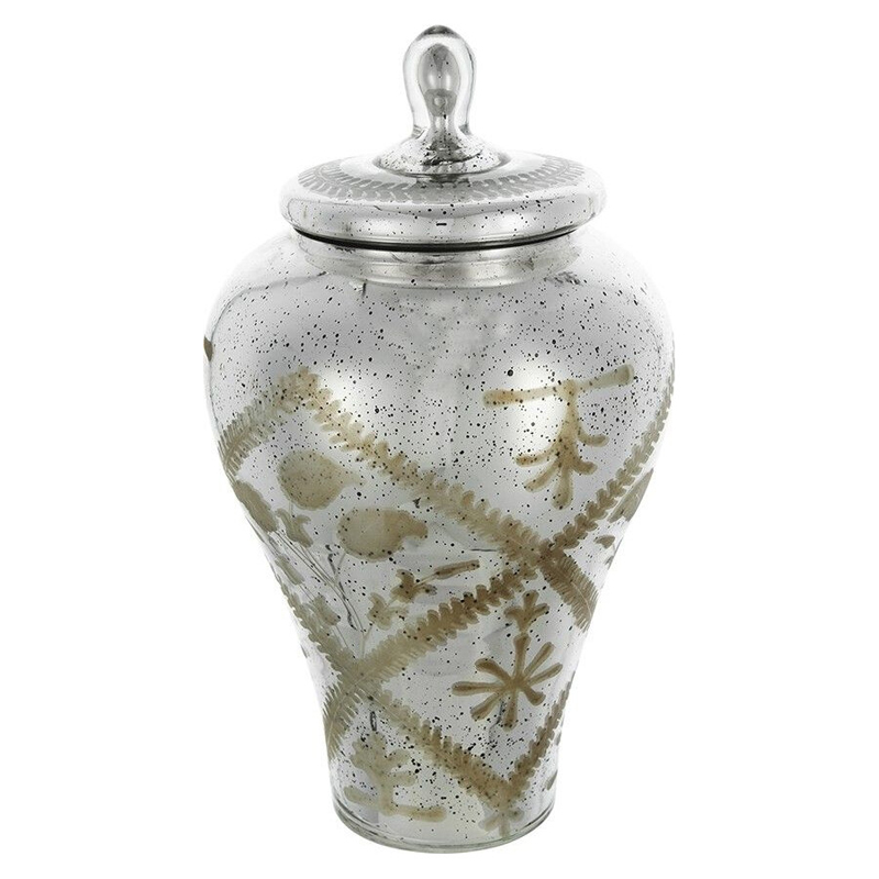 Ваза из стекла с крышкой и декоративными узорами Chinoiserie Ceramics Бежевый Античное зеркальное стекло Ваза из стекла с крышкой и декоративными узорами Chinoiserie Ceramics Бежевый Античное зеркальное стекло в Липецке | Loft Concept