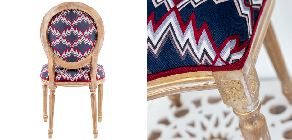 Стул Ikat Pattern с золотой патиной Стул Ikat Pattern с золотой патиной - Loft-Concept в Липецке