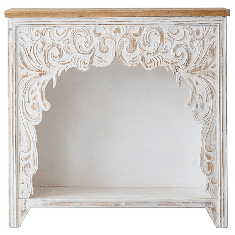 Консоль Indian Antique White Furniture Felicienne Console Древесина Белый Консоль Indian Antique White Furniture Felicienne Console Древесина Белый в Липецке | Loft Concept