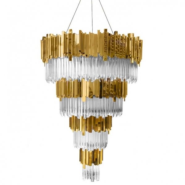 Люстра Luxxu by Covet Lounge EMPIRE Suspension Глянцевое золото Прозрачное Стекло в Липецке | Loft Concept 