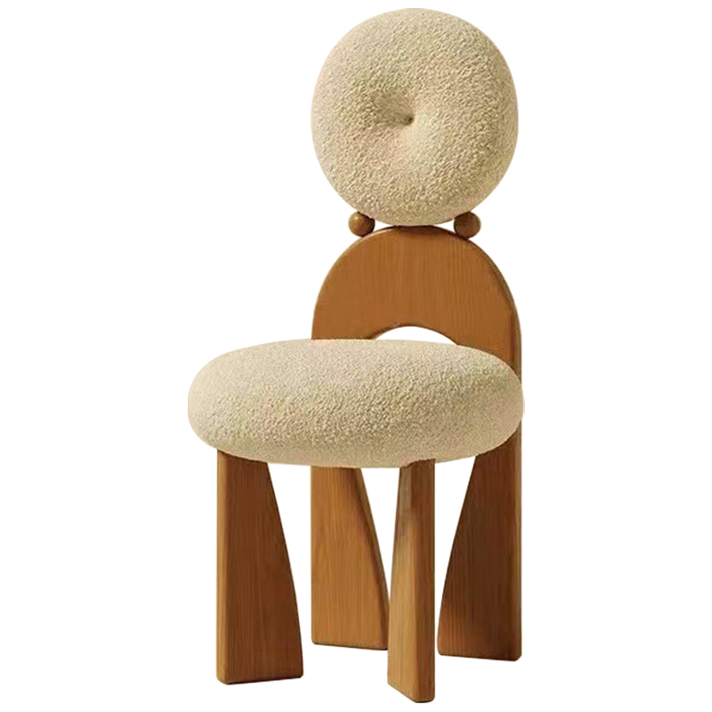 Стул Adem Boucle Wood Chair Молочный Древесина Стул Adem Boucle Wood Chair Молочный Древесина в Липецке | Loft Concept