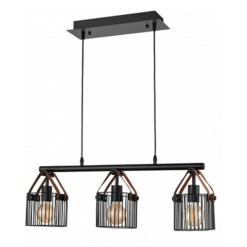 Люстра Cage Wire Color Linear black Черный Люстра Cage Wire Color Linear black Черный в Липецке | Loft Concept
