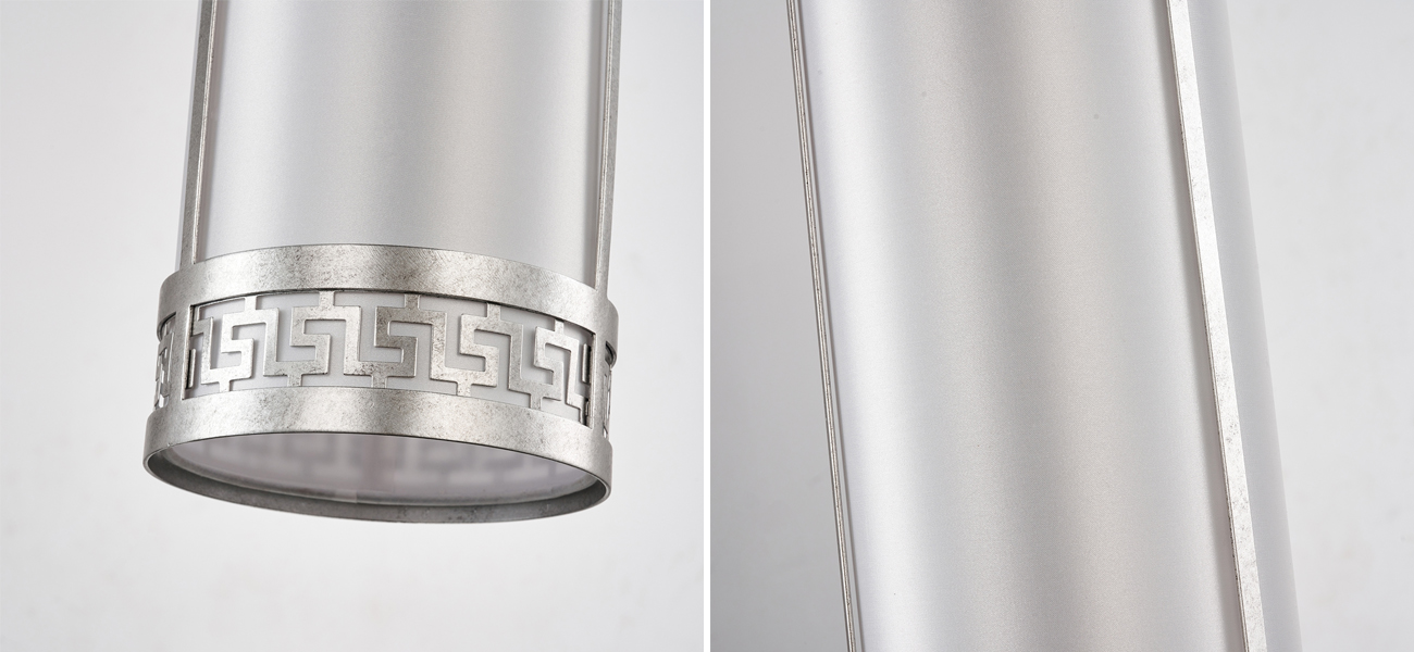 Подвесной светильник с греческим орнаментом Miander Silver - фото №1