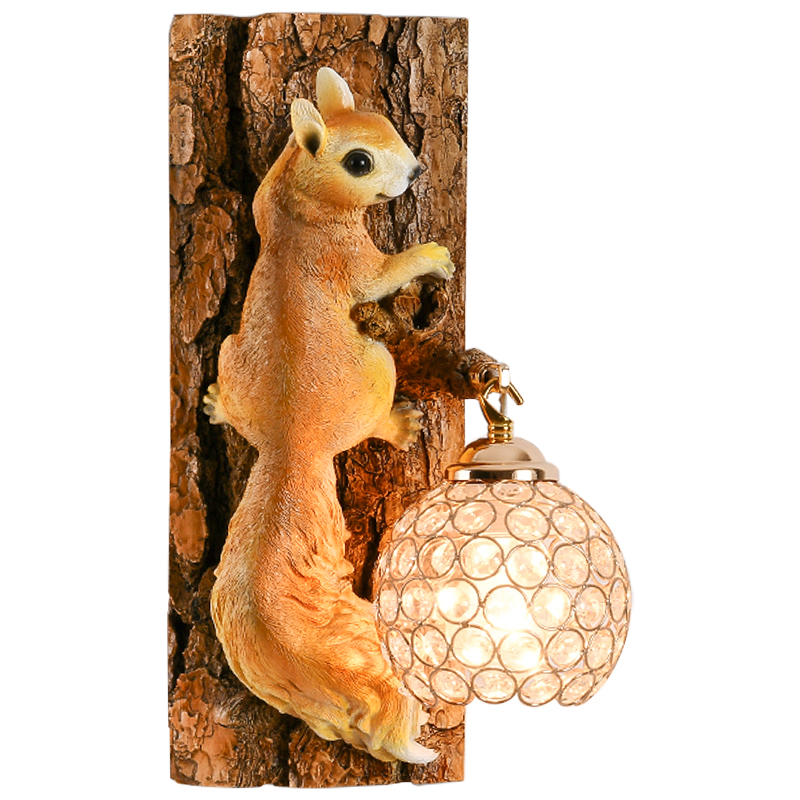 Бра для детской Белка на дереве Squirrel Wall Lamp Коричневый Оранжевый Латунь Бра для детской Белка на дереве Squirrel Wall Lamp Коричневый Оранжевый Латунь в Липецке | Loft Concept