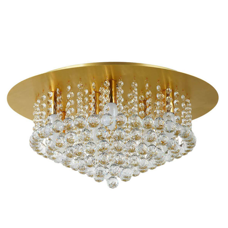 Потолочный светильник Cascade Chandelier Crystal 55 Глянцевое золото Прозрачное Стекло Потолочный светильник Cascade Chandelier Crystal 55 Глянцевое золото Прозрачное Стекло в Липецке | Loft Concept