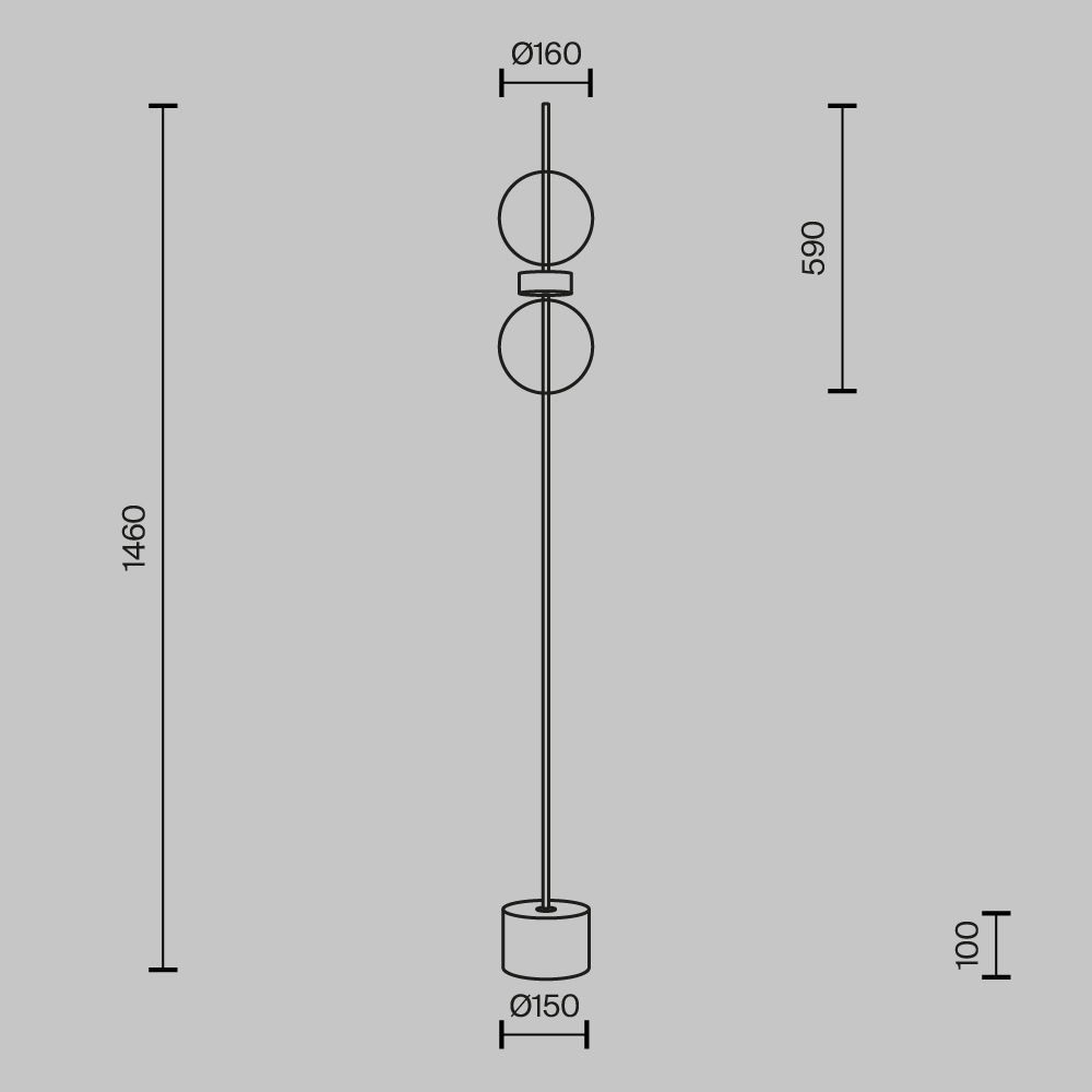 Напольный торшер светодионый Double Moon 3000К 15Вт в Липецке