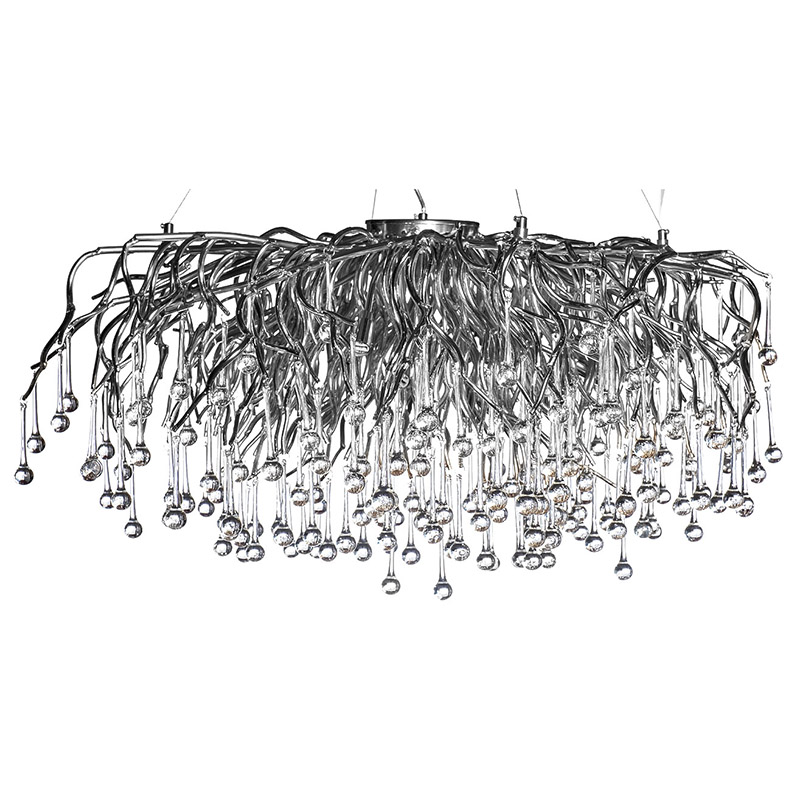 Люстра Droplet Chrome Chandelier 120 Хром Прозрачный Люстра Droplet Chrome Chandelier 120 Хром Прозрачный в Липецке | Loft Concept