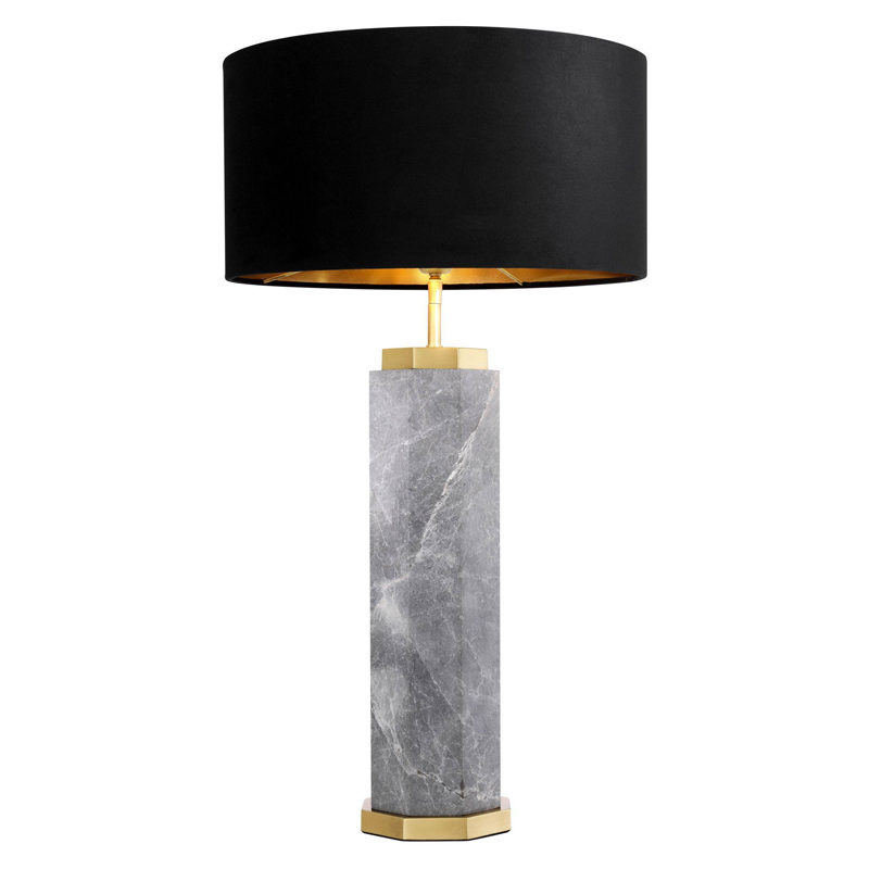 Настольная лампа Eichholtz Table Lamp Newman Grey Латунь Античная полированная Серый Черный в Липецке | Loft Concept 