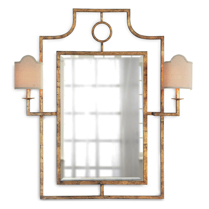 Зеркало с бра Mirror with Sconces Dairile Gold Золотой Зеркало с бра Mirror with Sconces Dairile Gold Золотой в Липецке | Loft Concept