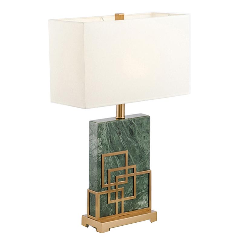 Настольная лампа Table Lamp marble green Зеленый Латунь Настольная лампа Table Lamp marble green Зеленый Латунь в Липецке | Loft Concept