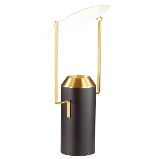 Настольная лампа Black Cylinder Table Lamp Белый Черный Золотой Настольная лампа Black Cylinder Table Lamp Белый Черный Золотой в Липецке | Loft Concept