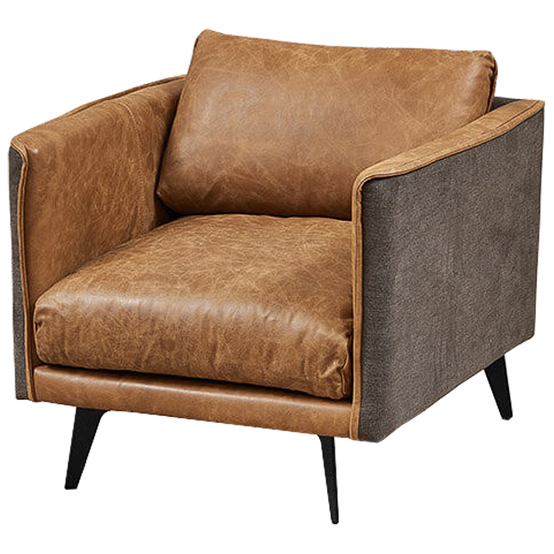 Кресло Caramel Leather & Textiles Armchair Карамель Серый Кресло Caramel Leather & Textiles Armchair Карамель Серый в Липецке | Loft Concept