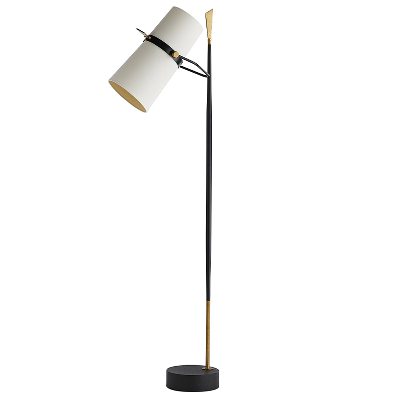 Торшер Arteriors YASMIN FLOOR LAMP Латунь Белый Черный Торшер Arteriors YASMIN FLOOR LAMP Латунь Белый Черный в Липецке | Loft Concept