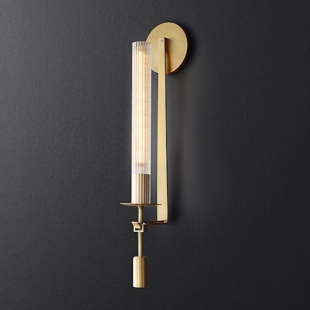Бра RH FONTANELLE SINGLE WALL LAMP Латунь Прозрачное Стекло Бра RH FONTANELLE SINGLE WALL LAMP Латунь Прозрачное Стекло в Липецке | Loft Concept