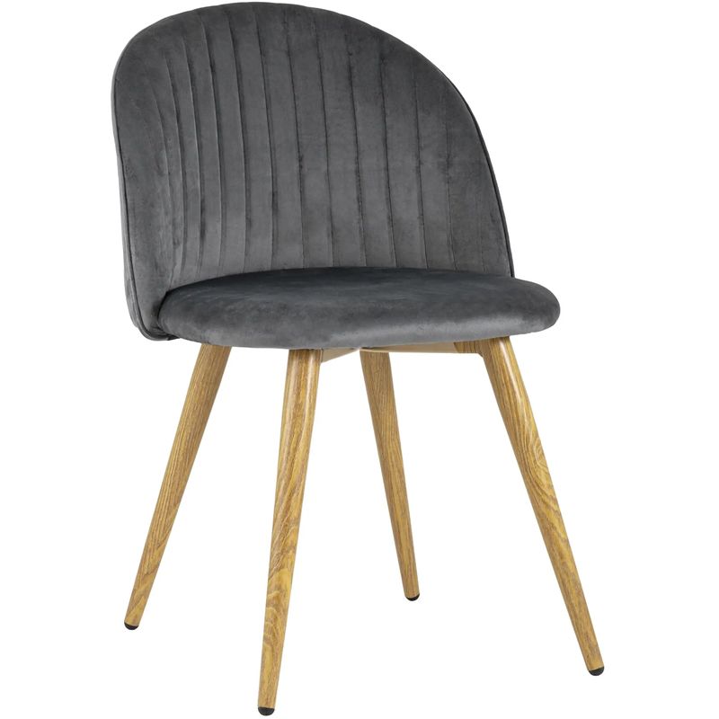 Стул Miruna Chair Серый Велюр Серый Древесина Стул Miruna Chair Серый Велюр Серый Древесина в Липецке | Loft Concept