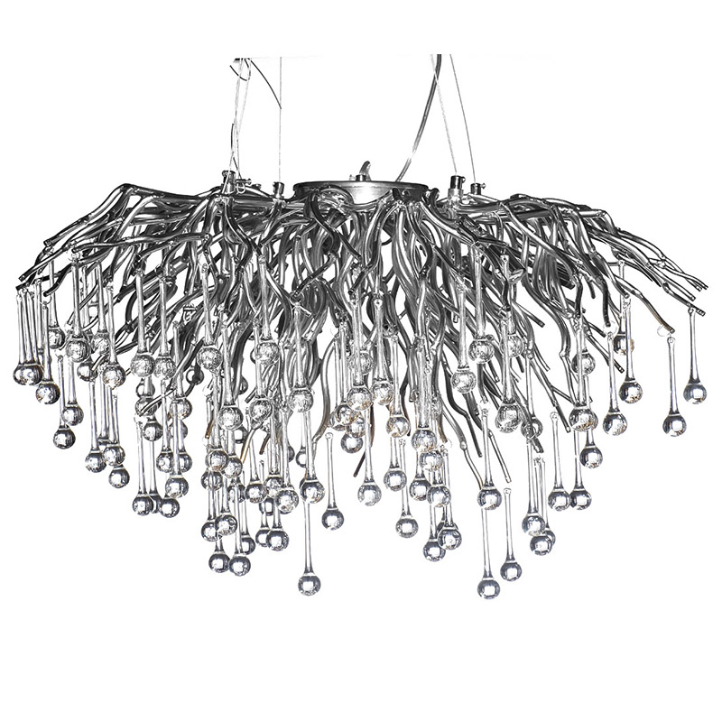 Люстра Droplet Chrome Chandelier 80 Хром Прозрачный Люстра Droplet Chrome Chandelier 80 Хром Прозрачный в Липецке | Loft Concept