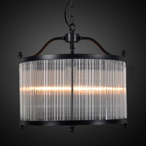 Люстра Glass Fringe Chandelier Round Черный Люстра Glass Fringe Chandelier Round Черный в Липецке | Loft Concept