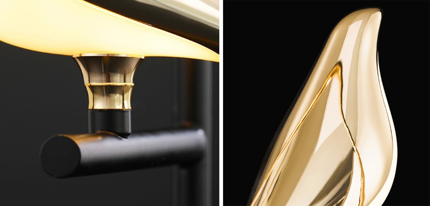 Настольная лампа с золотыми птичками NOMI Two birds - фото №1