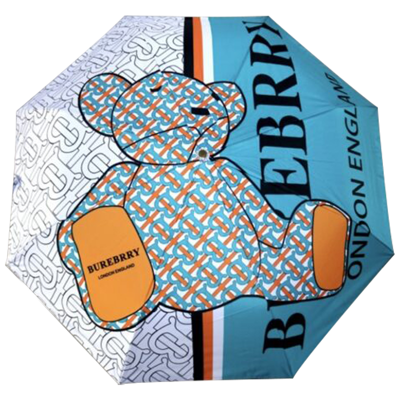 Зонт раскладной BURBERRY дизайн 010 Бирюзовый цвет Бирюзовый Белый Оранжевый в Липецке | Loft Concept 