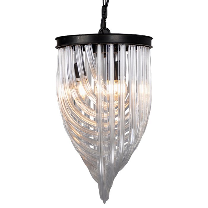 Люстра Chandelier Murano Clear Черный Прозрачное Стекло Люстра Chandelier Murano Clear Черный Прозрачное Стекло в Липецке | Loft Concept