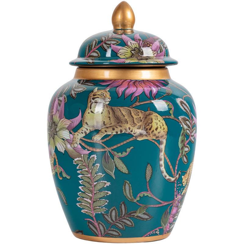 Ваза с крышкой Leopard Flowers Vase Emerald Изумрудный Мульти Ваза с крышкой Leopard Flowers Vase Emerald Изумрудный Мульти в Липецке | Loft Concept