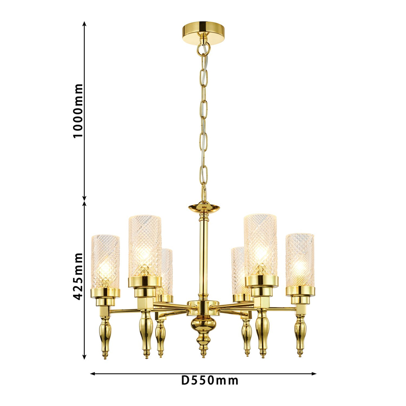 Люстра золотого цвета Balusters D55 см Люстра золотого цвета Balusters D55 см в Липецке