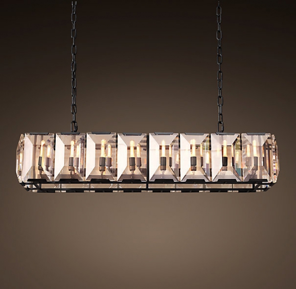 Люстра RH Harlow Crystal Square Chandelier 16 Черный Люстра RH Harlow Crystal Square Chandelier 16 Черный в Липецке | Loft Concept