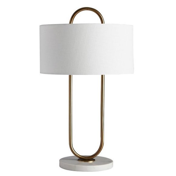 Настольная лампа Marston Table Lamp Глянцевое золото Белый Настольная лампа Marston Table Lamp Глянцевое золото Белый в Липецке | Loft Concept