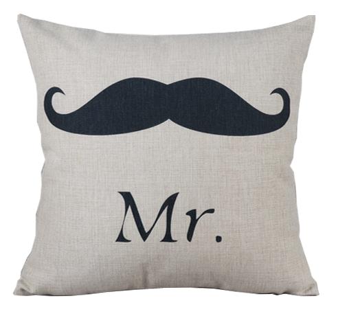 Подушка Mr. mustache Черно-белый Подушка Mr. mustache Черно-белый в Липецке | Loft Concept