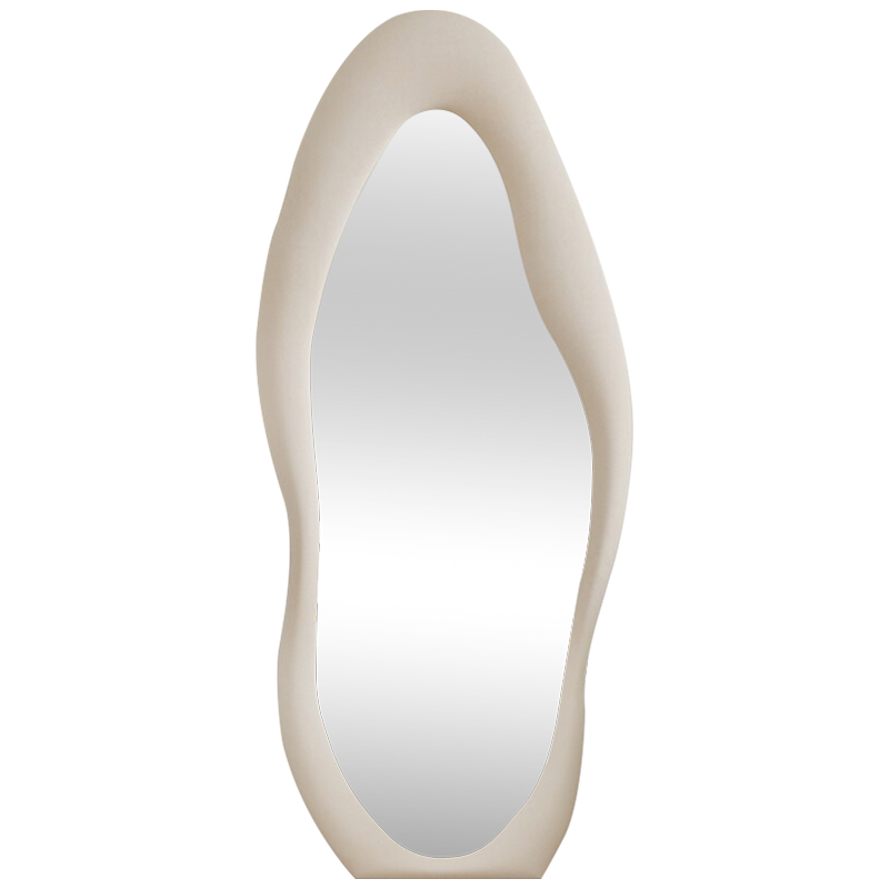 Зеркало Velvet Curved Form Mirror Молочный Зеркало Зеркало Velvet Curved Form Mirror Молочный Зеркало в Липецке | Loft Concept