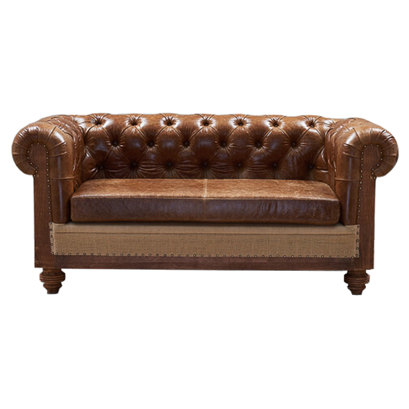 Диван Deconstructed Chesterfield Sofa double Brown leather Коричневый ivory ( слоновая кость ) Диван Deconstructed Chesterfield Sofa double Brown leather Коричневый ivory ( слоновая кость ) в Липецке | Loft Concept