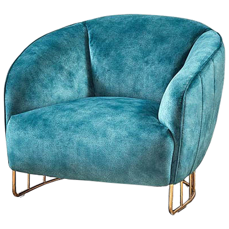 Кресло Luciano Chair Голубой Глянцевое золото Кресло Luciano Chair Голубой Глянцевое золото в Липецке | Loft Concept