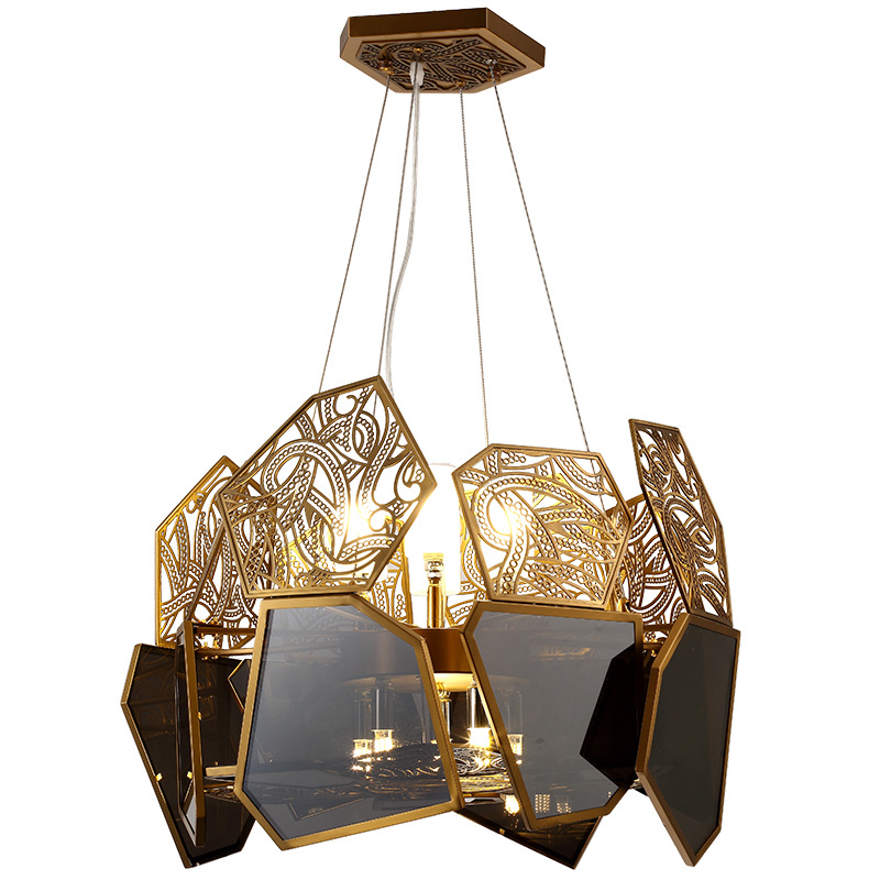 Люстра ART LUXURY CHANDELIER Прозрачный черный Золотой Люстра ART LUXURY CHANDELIER Прозрачный черный Золотой в Липецке | Loft Concept
