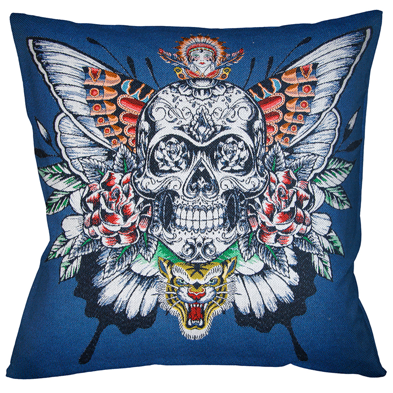 Декоративная подушка Ghost Rider Blue Мульти Декоративная подушка Ghost Rider Blue Мульти в Липецке | Loft Concept