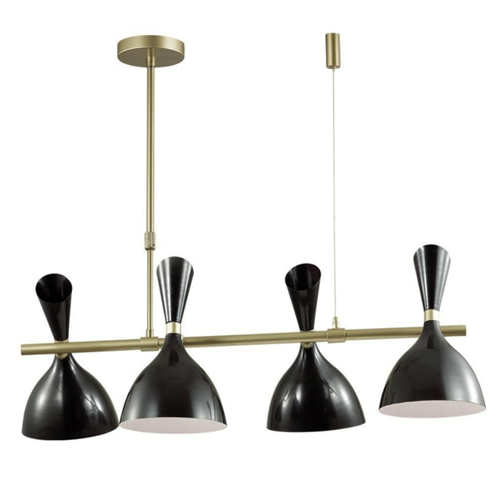 Люстра Duke Chandelier line 4 black Черный матовое золото Люстра Duke Chandelier line 4 black Черный матовое золото в Липецке | Loft Concept