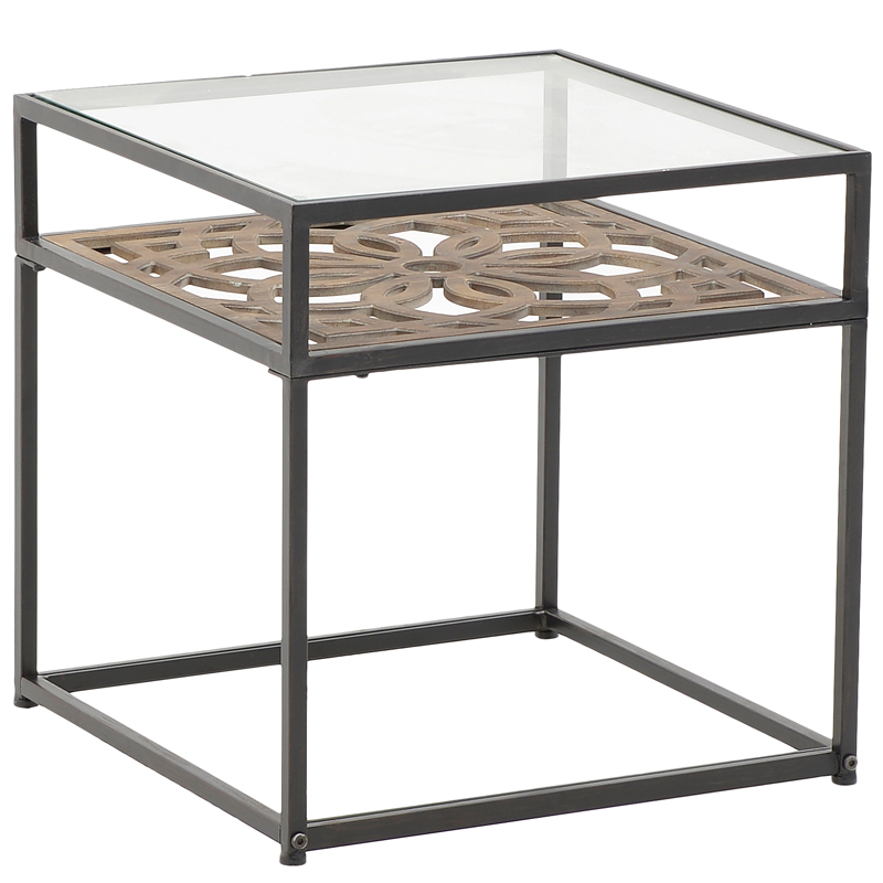 Приставной стол Provence Lace Table Древесина Черный Прозрачное Стекло Приставной стол Provence Lace Table Древесина Черный Прозрачное Стекло в Липецке | Loft Concept