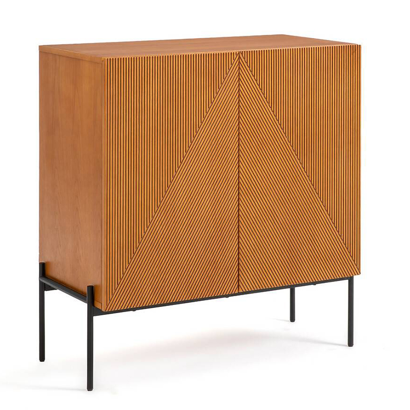 Комод-бар с геометрическим рисунком на дверцах Anders Chest of drawers Темный дуб Комод-бар с геометрическим рисунком на дверцах Anders Chest of drawers Темный дуб в Липецке | Loft Concept