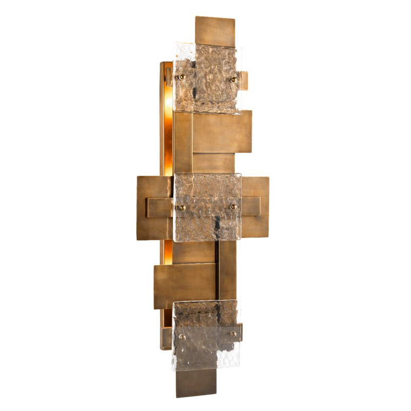 Бра Eichholtz Wall Lamp Langham Прозрачный Винтажная латунь в Липецке | Loft Concept 