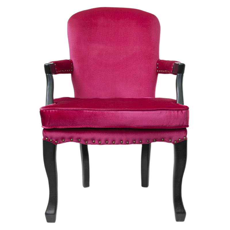 Кресло Aubrey Classical Armchair rose velour Малиновый (Crimson) Черный Кресло Aubrey Classical Armchair rose velour Малиновый (Crimson) Черный в Липецке | Loft Concept