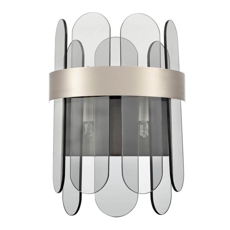 Бра Decorative Oval Smoky Plates Sconce Дымчатый (Smoke) Никель Сатин Бра Decorative Oval Smoky Plates Sconce Дымчатый (Smoke) Никель Сатин в Липецке | Loft Concept