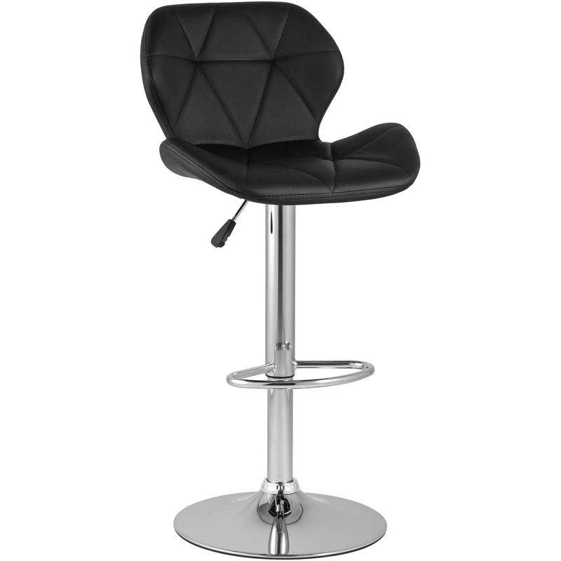 Барный Стул Jeroen Chair Черная Экокожа Черный Серебряный Барный Стул Jeroen Chair Черная Экокожа Черный Серебряный в Липецке | Loft Concept
