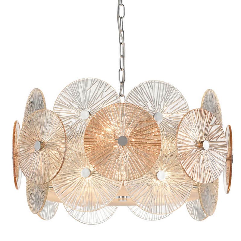 Люстра Decorative Glass discs Chandelier chrome Хром Прозрачный Люстра Decorative Glass discs Chandelier chrome Хром Прозрачный в Липецке | Loft Concept