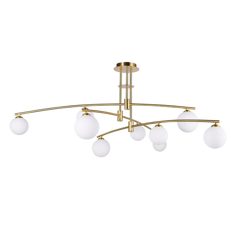 Люстра Glendon Chandelier 9 Balls Бронза Белый Люстра Glendon Chandelier 9 Balls Бронза Белый в Липецке | Loft Concept