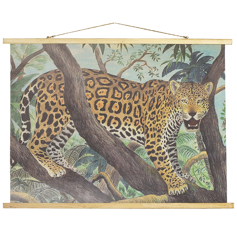 Подвесная картина Leopard Poster Мульти Зеленый Коричневый Подвесная картина Leopard Poster Мульти Зеленый Коричневый в Липецке | Loft Concept