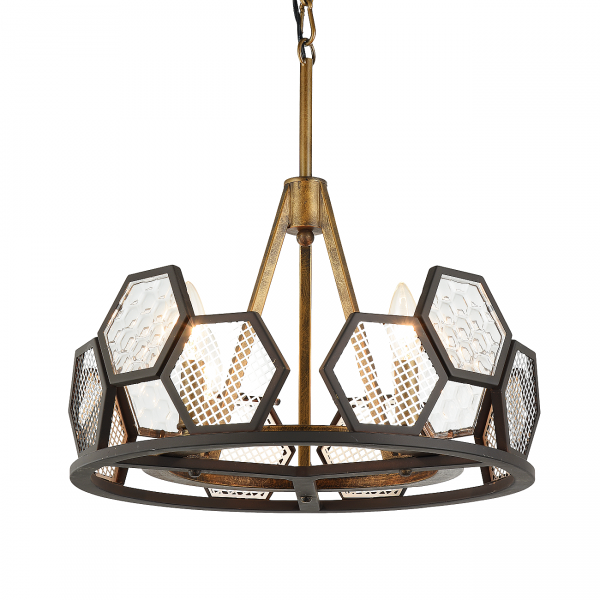 Люстра MetalComb Pendant 4 Черный Люстра MetalComb Pendant 4 Черный в Липецке | Loft Concept