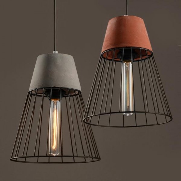 Подвесной светильник Cement Droplight Pendant Light cone Серый Красный Черный Подвесной светильник Cement Droplight Pendant Light cone Серый Красный Черный в Липецке | Loft Concept
