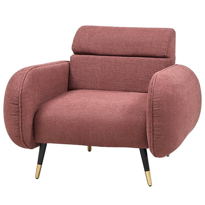 Кресло Hebert Armchair Красный Черный Латунь Кресло Hebert Armchair Красный Черный Латунь в Липецке | Loft Concept